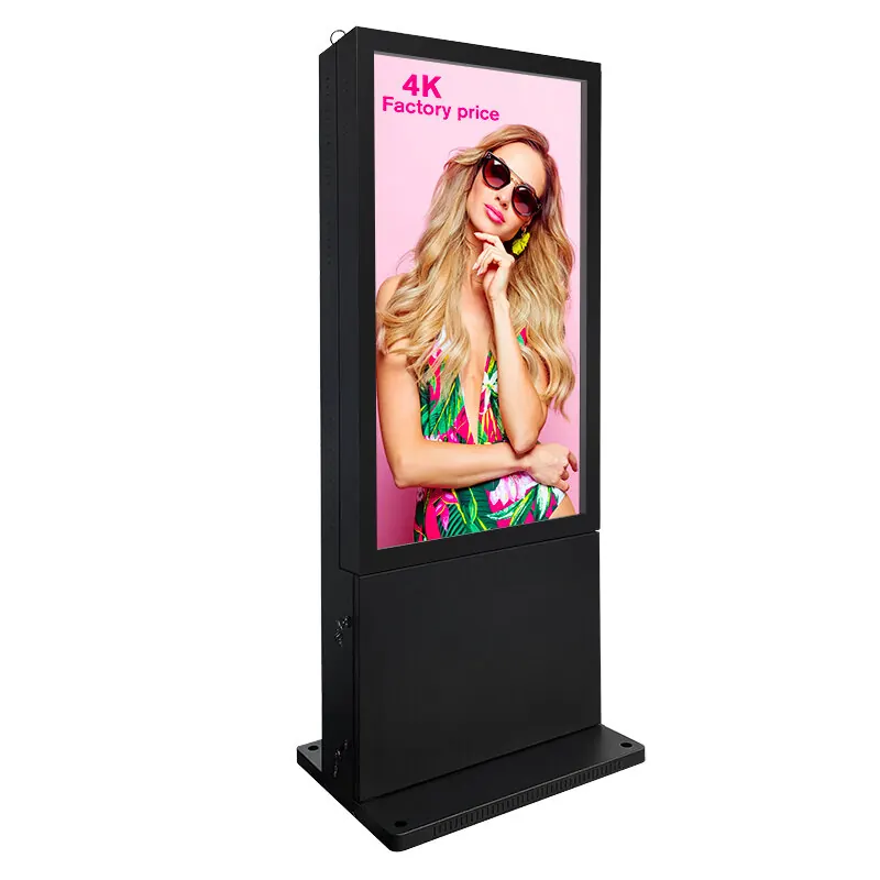 Double-sided digital signage display cabinet detail