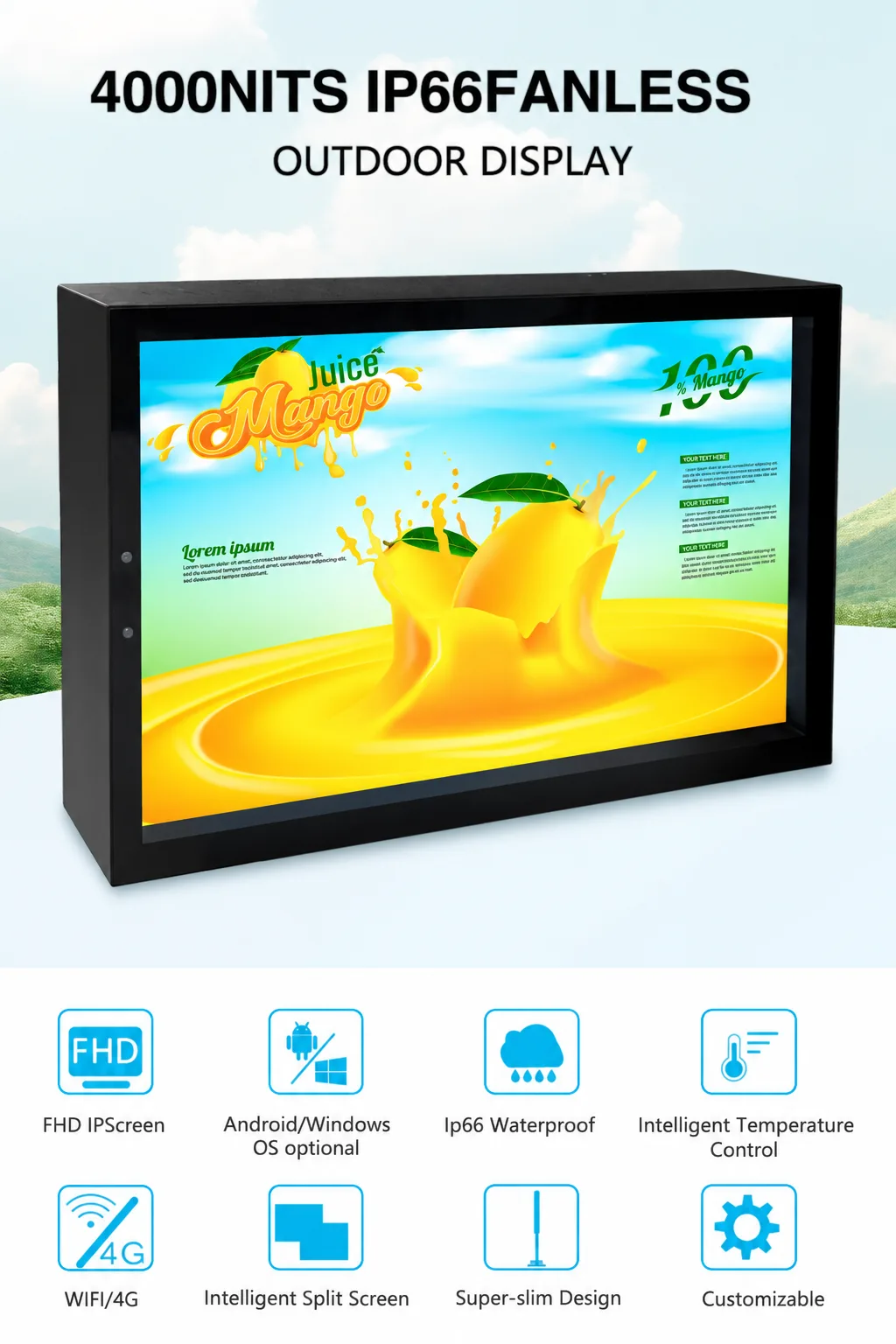 Outdoor LCD advertising player detail sheet 1