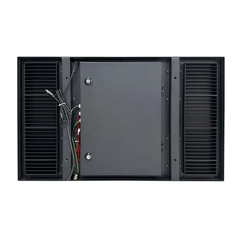 Outdoor LCD advertising player rear structure and cooling vents