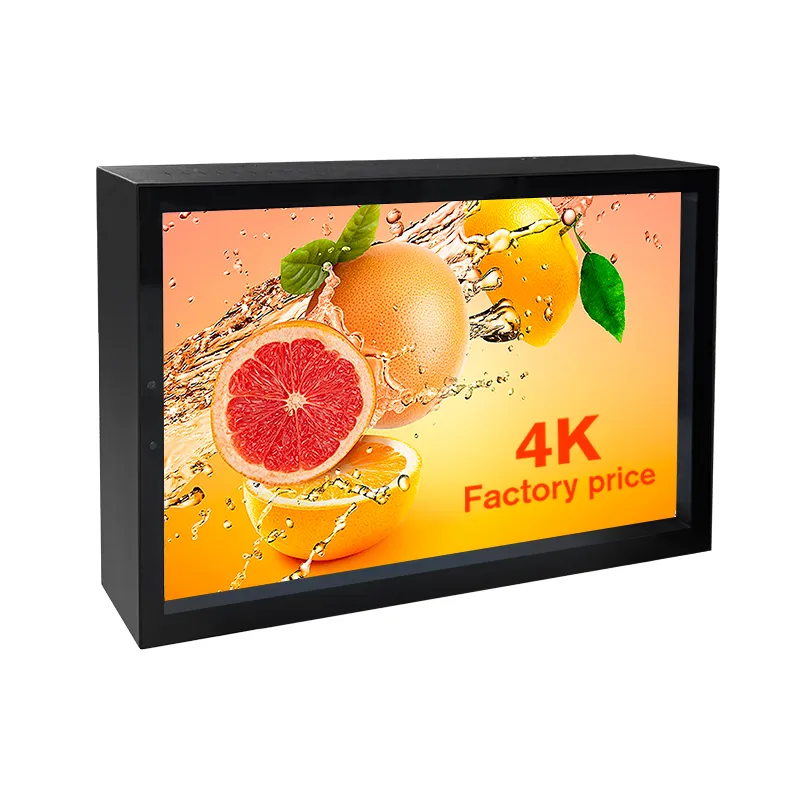 Outdoor LCD advertising player angled display view