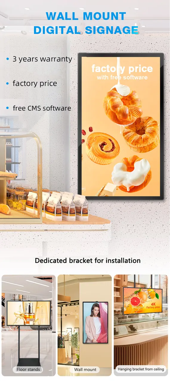 Wall mounted advertising display detail sheet 1