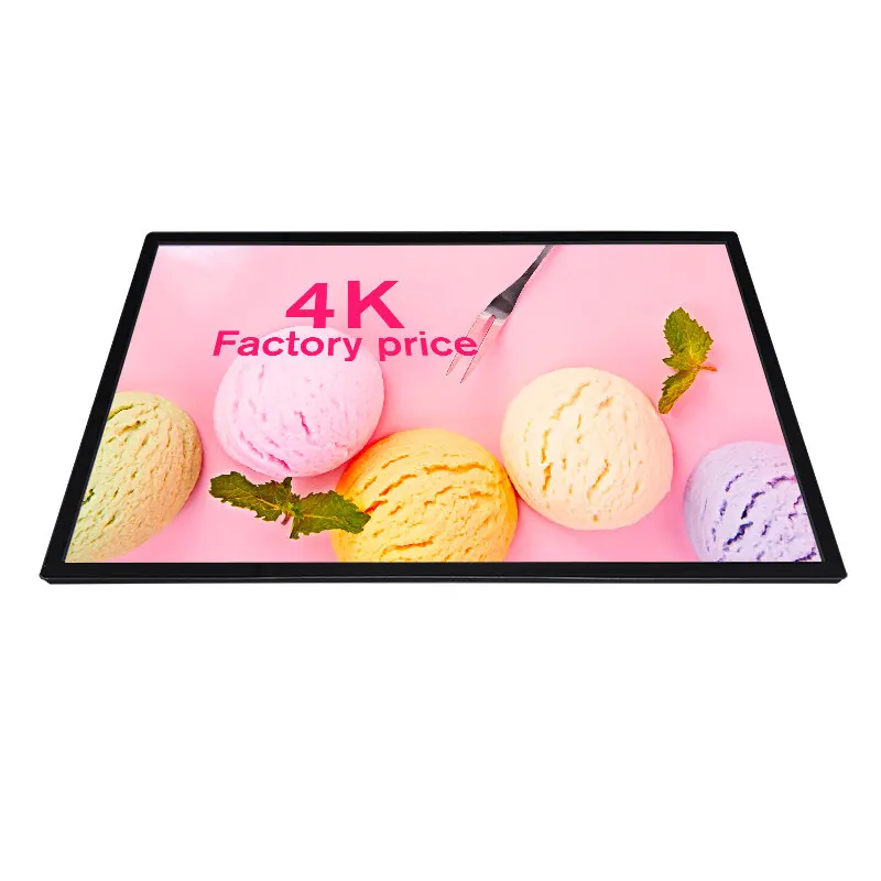 Wall mounted advertising display slim side profile