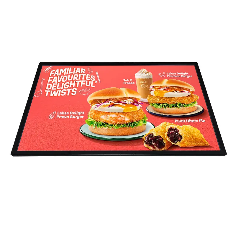 Wall mounted advertising display cabinet detail